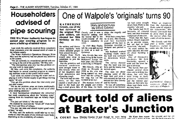 Albany Advertiser clipping 31 October 1989